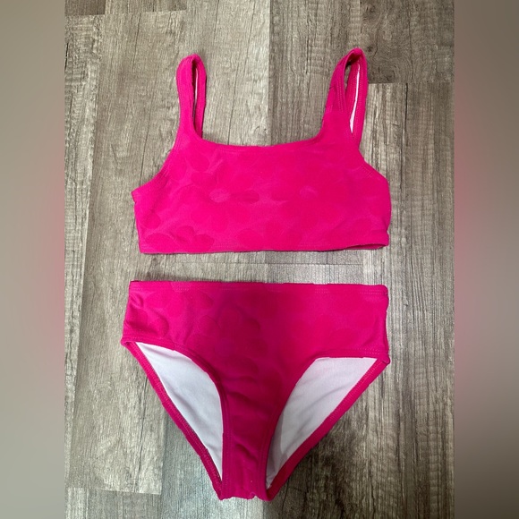 Girl's Pink Floral Swim Set - Picture 2 of 5